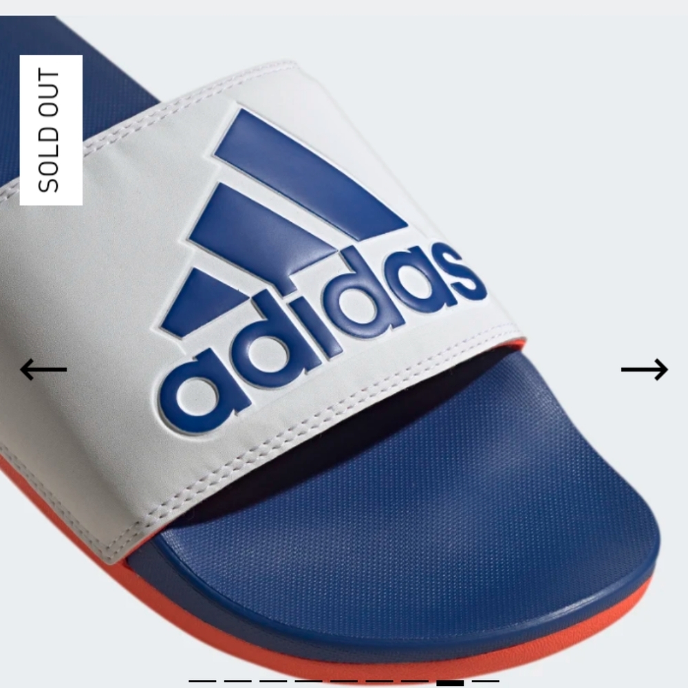 BRAND NEW ADIDAS ADILETTE SLIDES GREAT FOR 4TH OF JULY